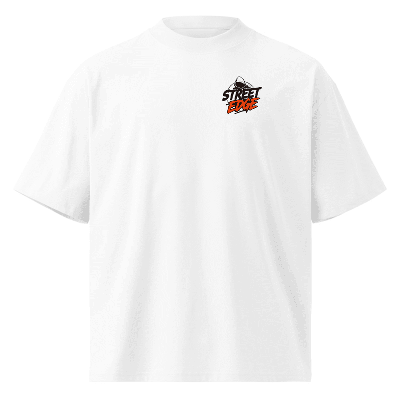 Unisex organic oversized high neck t-shirt - White