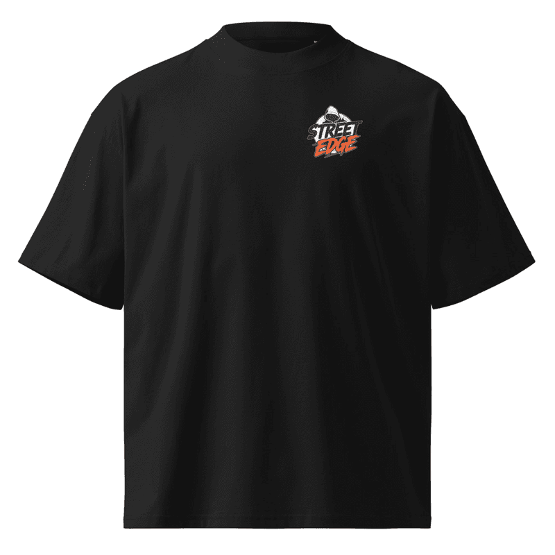 Unisex organic oversized high neck t-shirt - Black